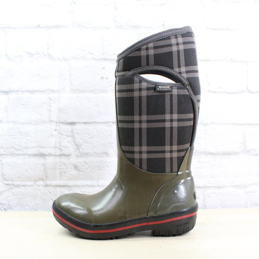 BOGS Women's Plimsoll Plaid Neo-Tech Tall Handle Insulated Rain Boots Size 7